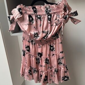 Pink Floral Off-Shoulder Misa Dress